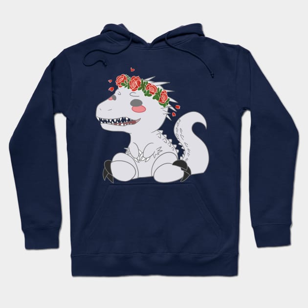 Indominus Rex Flower Crown Chibi Hoodie by kelsmister